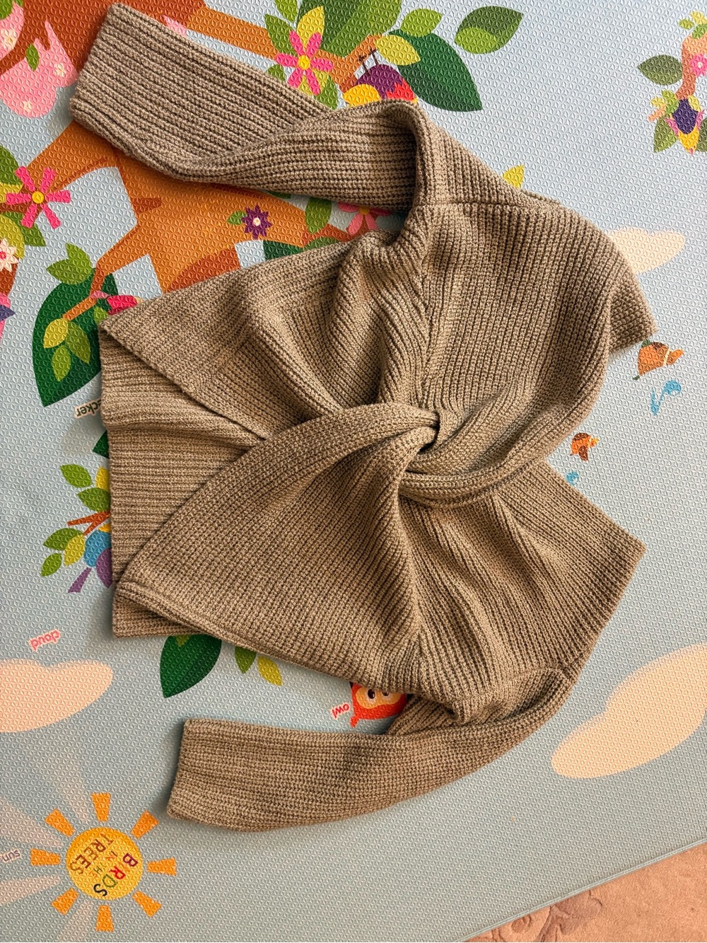 Astr The Label Knit Back Tie Knot Long Sleeve Sweater